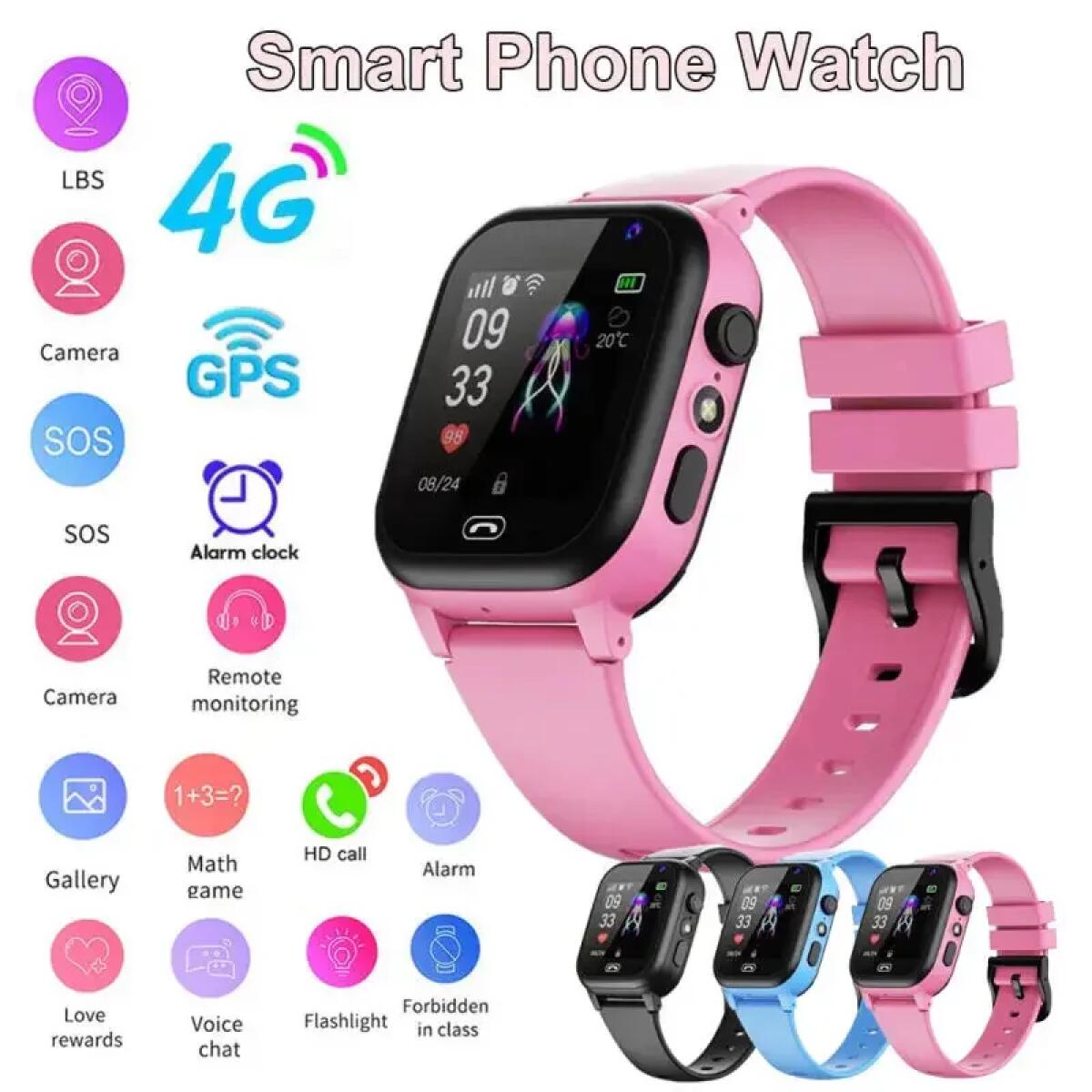 Watch Display Pillow - Reloj inteligente para niños 4G multifuncional