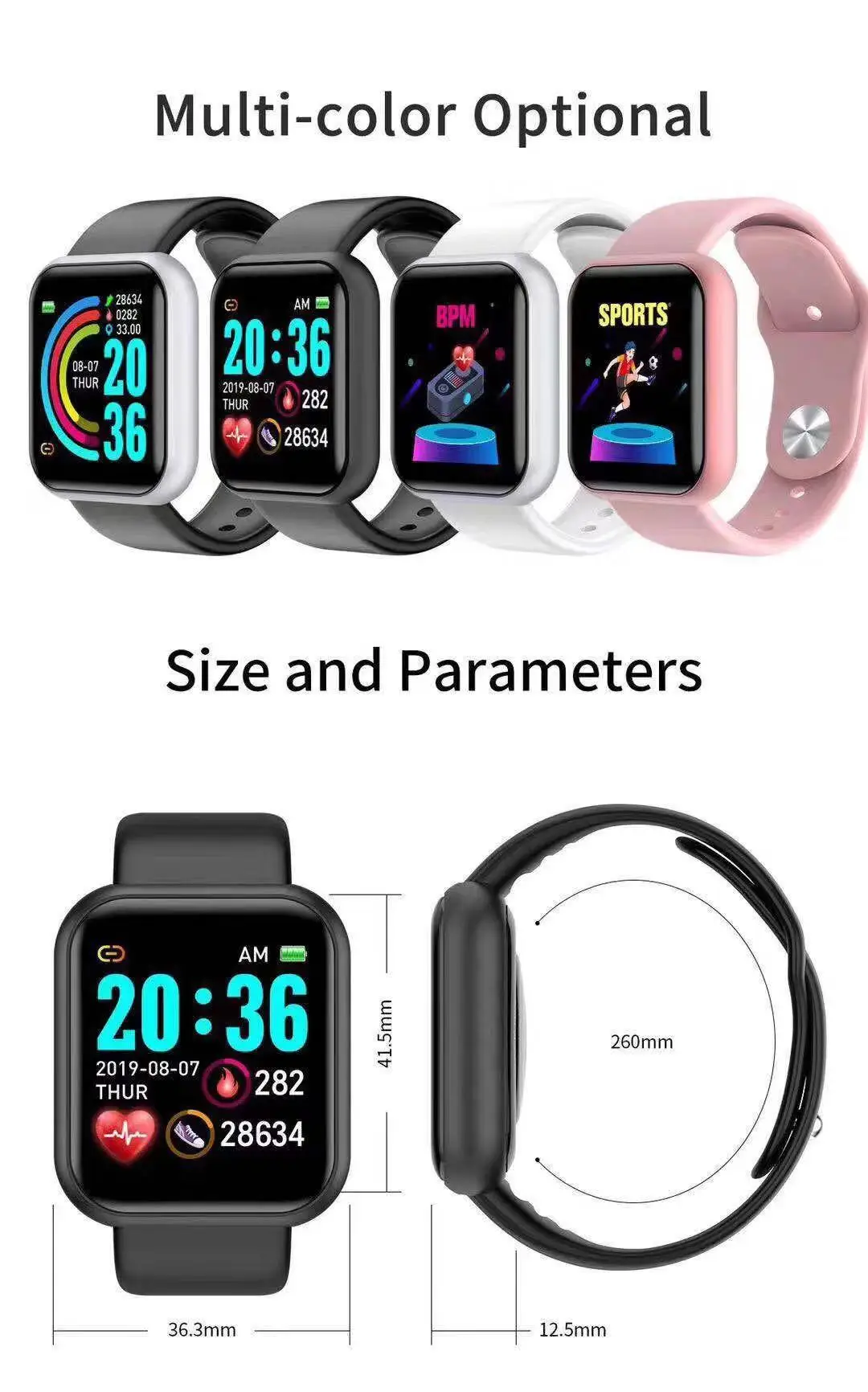 Watch Smartwatch Android - Reloj inteligente D20 Pro para hombre,