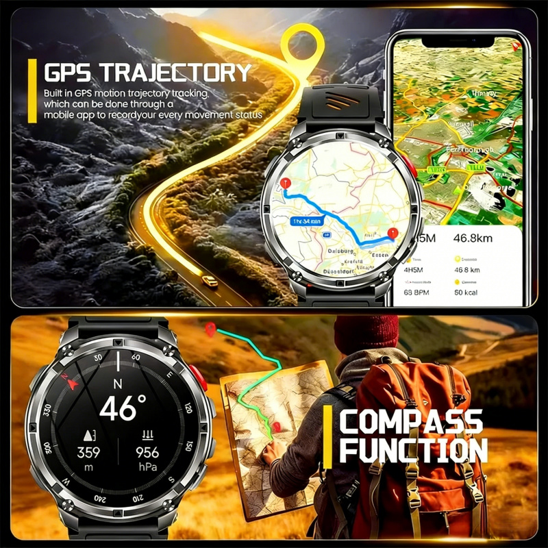 Relojes inteligentes militares - Smartwatch Running Watches For Men reseña y precio